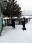 Уборка снега на приусадебных участках частных домов получателей услуг